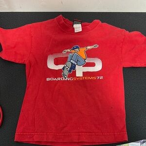 OP Red Short Sleeve Tee with Graphic Design 90’s vintage